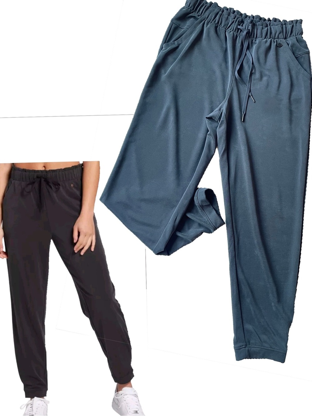 Calia Black Sandwash Journey Jogger Sz S Pleated Cuff Hem Pull On Relaxed Comfy